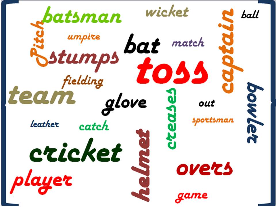 Cricket kit and terminologies