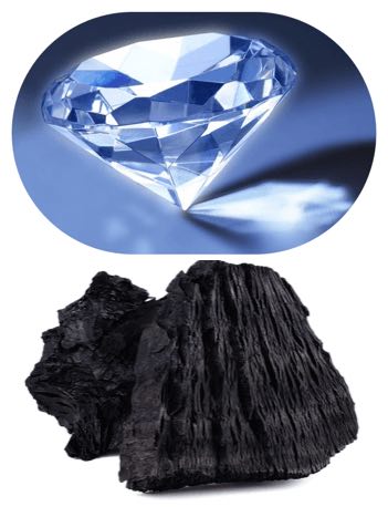 Diamond and Coal both made of carbon